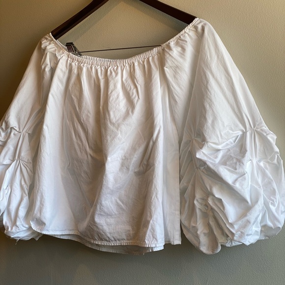 PETERSYN Womens Long Sleeve Off Shoulder Blouse White Size Small - Picture 5 of 7